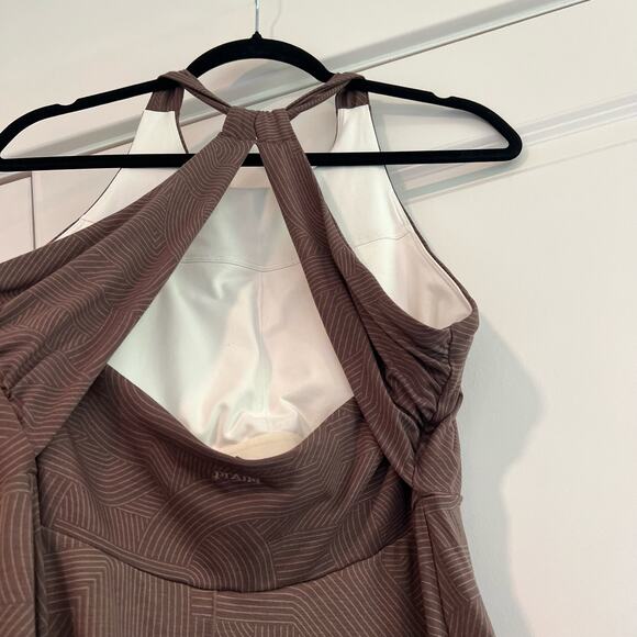 Prana Women's Brown Haltar Athletic‎ Dress with Built In Bra Size Medium - Picture 4 of 10